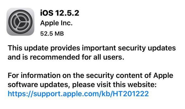 东城街道苹果手机维修分享iOS12.5.2发布，建议所有老苹果用户安装 